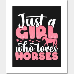 Just a Girl who Loves Horses Funny Horse Farmer Gift design Posters and Art